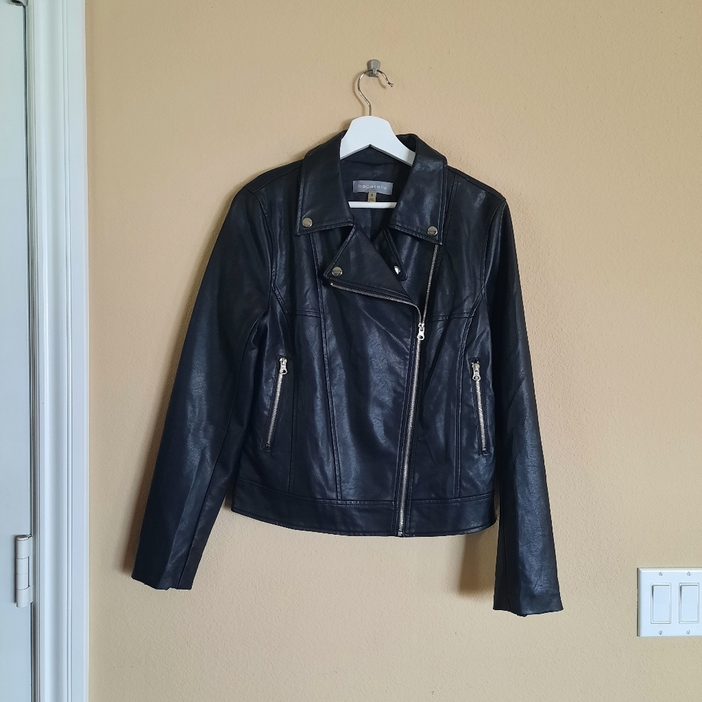 Bagatelle Faux Leather Moto Jacket Edgy Biker Classic Timeless